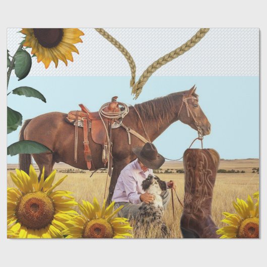 Zonnebloempittenpapier Cadeaupapier (Vlak)