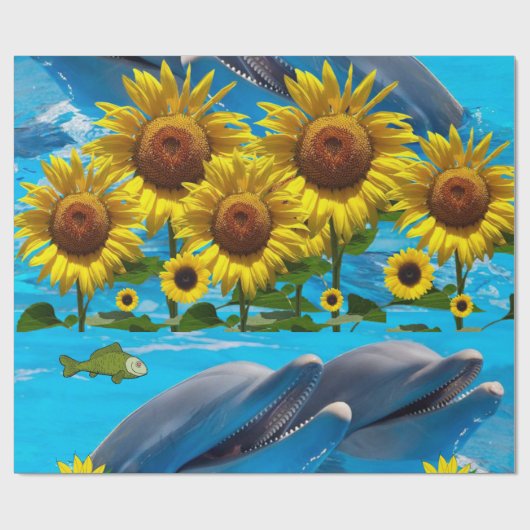 Zonnebloempittenpapier Cadeaupapier (Vlak)