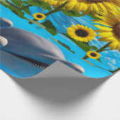 Zonnebloempittenpapier Cadeaupapier (Hoek)