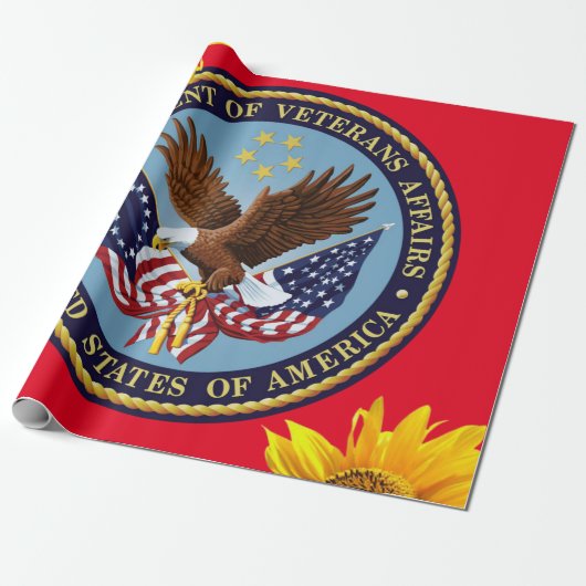 Zonnebloempittenpapier Cadeaupapier (Uitgerold)