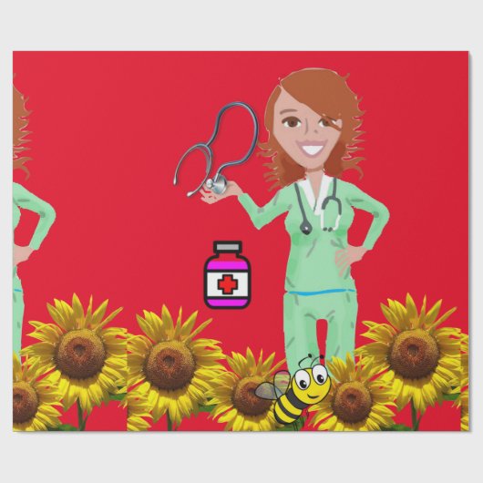 Zonnebloempittenpapier Cadeaupapier (Vlak)