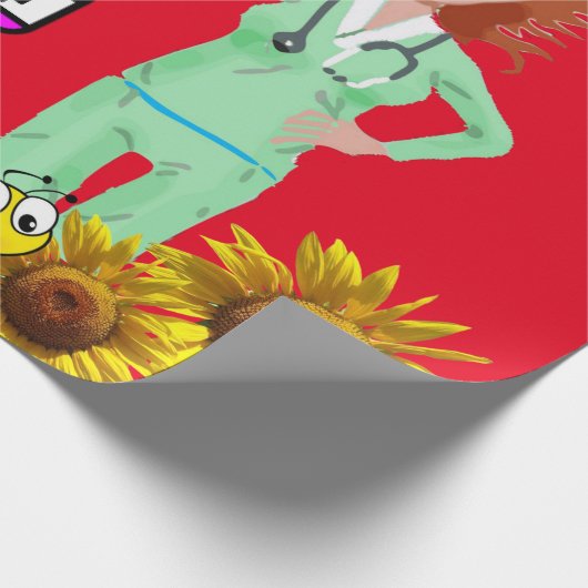 Zonnebloempittenpapier Cadeaupapier (Hoek)