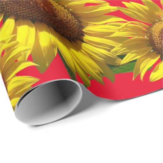 Zonnebloempittenpapier Cadeaupapier (Rol Hoek)