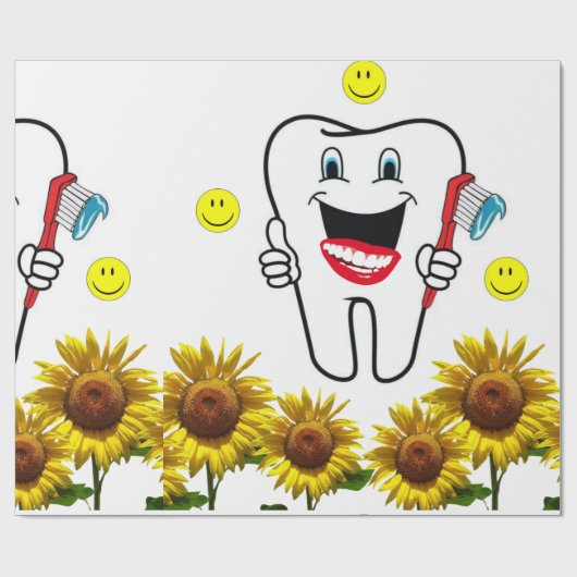 Zonnebloempittenpapier Cadeaupapier (Vlak)