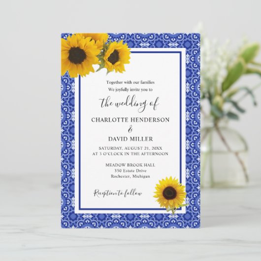  zonnebloempje kaart (Staand voorkant)