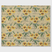 Zonnebloempjes en krullen cadeaupapier (Vlak)