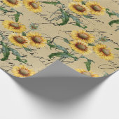 Zonnebloempjes en krullen cadeaupapier (Hoek)