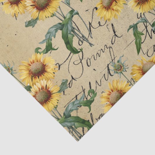 Zonnebloempjes en krullende ontkoppeling tissuepapier (Detail)