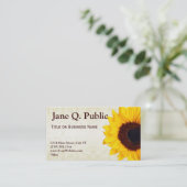 zonnebloempjes met visitekaartjes (Staand voorkant)