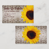  zonnebloempjes met visitekaartjes (Voorkant / Achterkant)
