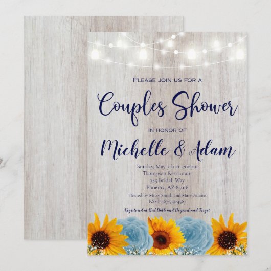 Zonnebloempjes — Vrijgezellenfeest Kaart (Voorkant / Achterkant)