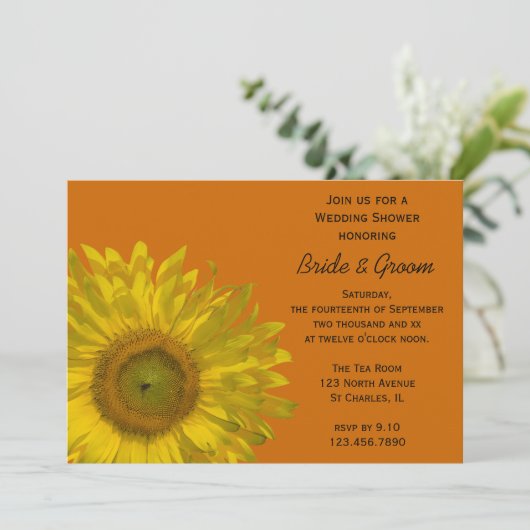 Zonnebloempjes Weddenschap Kaart (Staand voorkant)