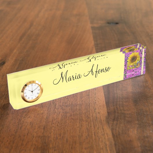 Zonnebloemplaat Naambordje (Zijkant)