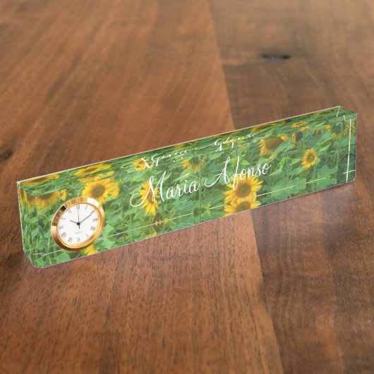 Zonnebloemplaat Naambordje (Zijkant)