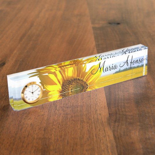 Zonnebloemplaat Naambordje (Zijkant)