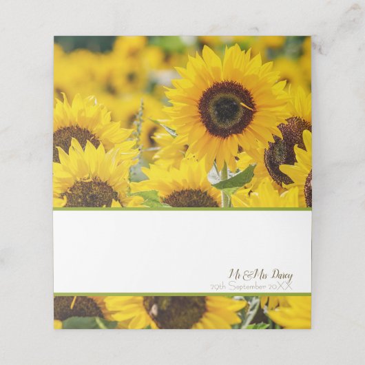 Zonnebloemplaatje Plaatskaartje (Buitenkant ongevouwen)