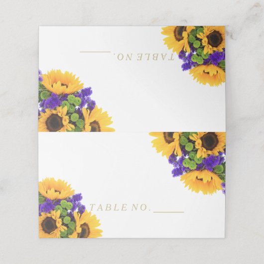 Zonnebloemplaatskaarten Plaatskaartje (Buitenkant ongevouwen)