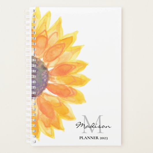 Zonnebloemplank voor persoonlijke Waterverf Planner (Voorkant)
