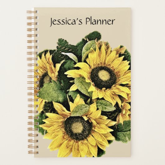 Zonnebloemplanner 5,5 x 8,5 inch - speciaal aangep planner (Voorkant)
