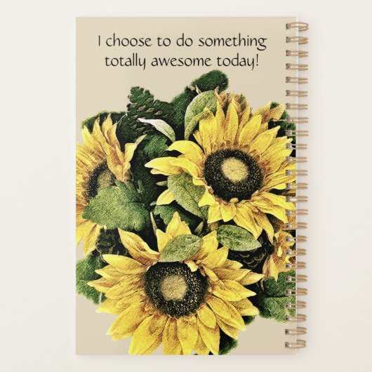 Zonnebloemplanner 5,5 x 8,5 inch - speciaal aangep planner (Achterkant)