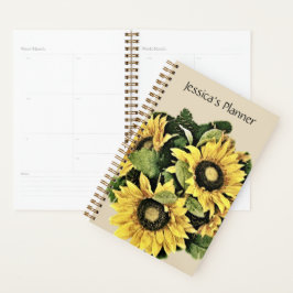 Zonnebloemplanner 5,5 x 8,5 inch - speciaal aangep planner