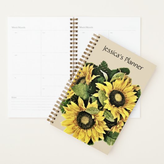 Zonnebloemplanner 5,5 x 8,5 inch - speciaal aangep planner (Display)