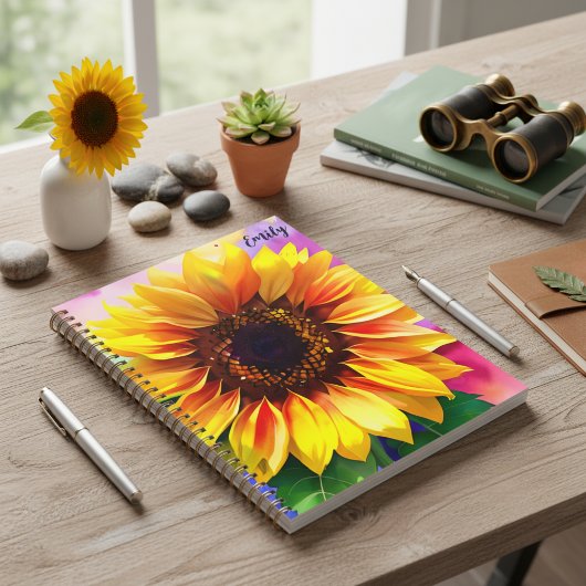 Zonnebloemplanner met aangepaste naam planner