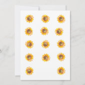 Zonnebloemplein Botanische White Summer Fall Wedde Kaart (Achterkant)