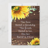 Zonnebloemplichten op Christelijk hout Kaart (Achterkant)