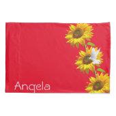 Zonnebloemploods Hoesje, Floral Dove Kussensloop (Achterkant)