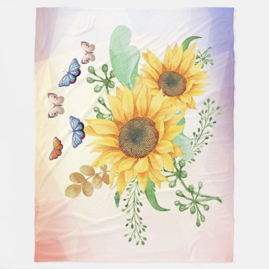 zonnebloempluwe deken (Voorkant)