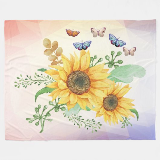 zonnebloempluwe deken (Voorkant (Horizontaal))