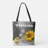 Zonnebloempolair Beer Floral Kitten Tas (Achterkant)