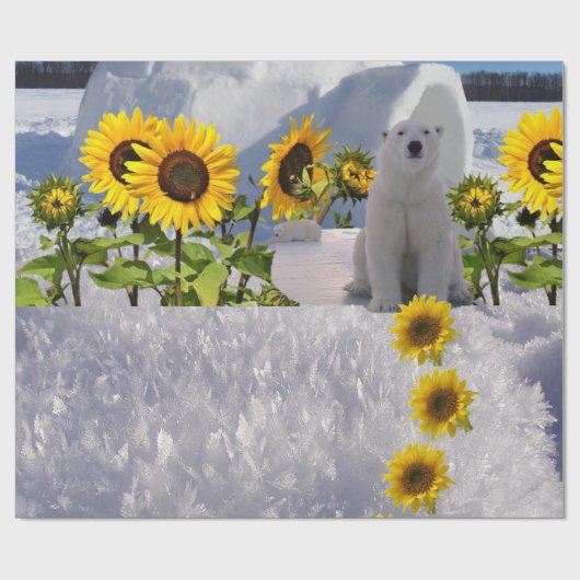 Zonnebloempolair Beer, matte, omlooppapier Cadeaupapier (Vlak)