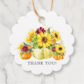 Zonnebloempompoen Dank je Baby shower Favor Bedankjes Labels (Voorkant)