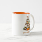 Zonnebloempompoen met gelaagde lade — herfst tweekleurige koffiemok (Voorkant rechts)