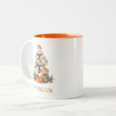 Zonnebloempompoen met gelaagde lade — herfst tweekleurige koffiemok (Voorkant links)