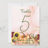 Zonnebloempompoen, met inbegrip van het Fall WEDDI Bedankkaart (Achterkant)