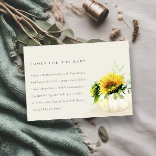 Zonnebloempompoenen voor Baby shower Informatiekaartje