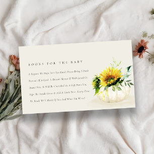 Zonnebloempompoenen voor Baby shower Informatiekaartje