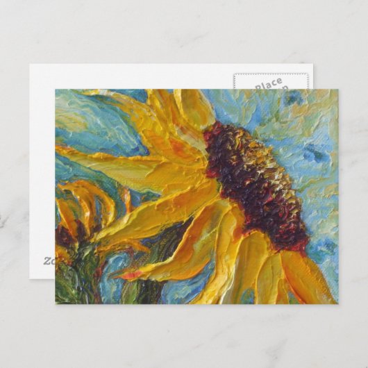 Zonnebloempostkaart Briefkaart (Voorkant / Achterkant)