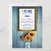 Zonnebloempot I DO BBQ Verlovingsfeest Kaart (Voorkant)