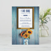 Zonnebloempot I DO BBQ Verlovingsfeest Kaart (Staand voorkant)