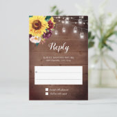 Zonnebloempot Lights Bourgondië Blush Bloemen Brui RSVP Kaartje (Staand voorkant)