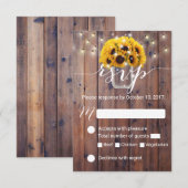 Zonnebloempot Schuur Hout Rustieke bruiloft RSVP Kaartje (Voorkant / Achterkant)