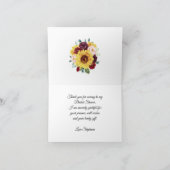 Zonnebloempotten Floral Navy Blue Vrijgezellenfees Bedankkaart (Binnen)