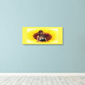 Zonnebloemprinses Canvas Afdruk (Insitu (Houten vloer))