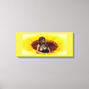 Zonnebloemprinses Canvas Afdruk