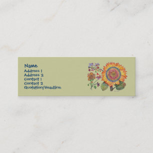 Zonnebloemprofiel: kaart tegen achtergrond mini visitekaartje
