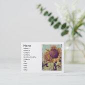 Zonnebloemprofielkaart Visitekaartje (Staand voorkant)